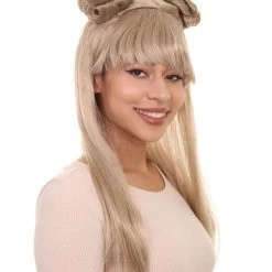 HPO Women's Asian Princess Wig | Blonde Cosplay Wigs | Premium Breathable Capless Cap 12 HPO Women's Asian Princess Wig | Blonde Cosplay Wigs | Premium Breathable Capless Cap