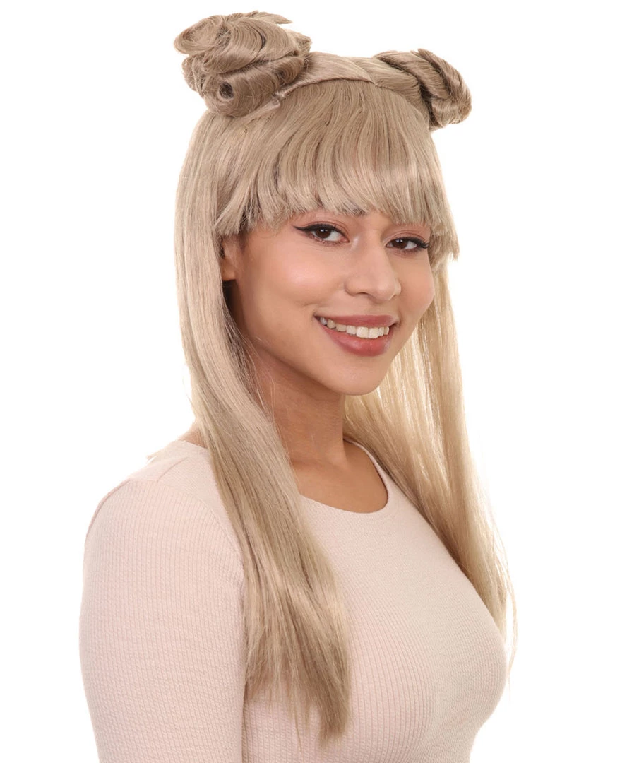HPO Women's Asian Princess Wig | Blonde Cosplay Wigs | Premium Breathable Capless Cap 5 HPO Women's Asian Princess Wig | Blonde Cosplay Wigs | Premium Breathable Capless Cap