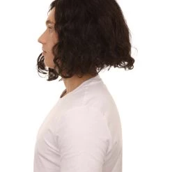 Adult Men's Medium Length Curly Halloween Cosplay Party Sophisticated Scholar Gentleman Knight Costume Wig, Synthetic Fiber Soft Hair, | HPO