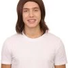 Adult Men's 12.5" Inch Medium Length Halloween Cosplay Robotic Rockerboy Costume Wig, Synthetic Soft Fiber Hair, Perfect For Your Next Festival And Group Anime Party! | HPO