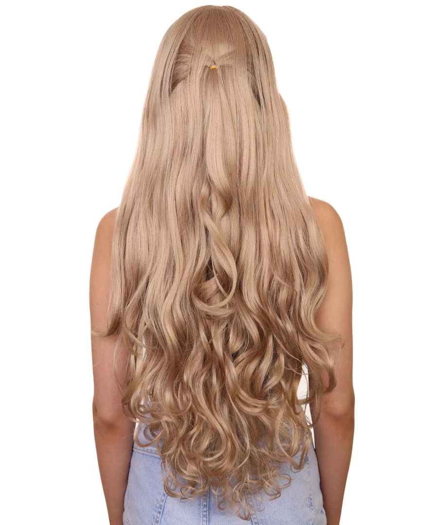 HPO Women's Women Wavy Extra Long Brown Wig | Premium Breathable Capless Cap 4 HPO Women's Women Wavy Extra Long Brown Wig | Premium Breathable Capless Cap