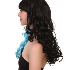 HPO Men's Dolly Womens Wig | Blue And Black Wig | Premium Breathable Capless Cap 13 HPO Men's Dolly Womens Wig | Blue And Black Wig | Premium Breathable Capless Cap