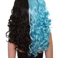 HPO Men's Dolly Womens Wig | Blue And Black Wig | Premium Breathable Capless Cap 14 HPO Men's Dolly Womens Wig | Blue And Black Wig | Premium Breathable Capless Cap