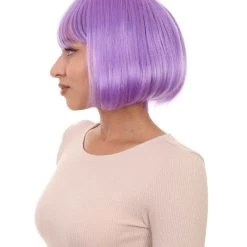 HPO Womens Purple Witch Bob Wig | Party Ready Fancy Cosplay Halloween Wig | Premium Breathable Capless Cap Men's