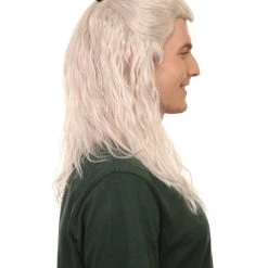 HPO Warlock Wig | Slicked Back White Witch Hunter | Premium Halloween Wig