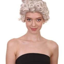 HPO Women's Mrs Claus Womens Wig | TV/Movie Short Blonde Fancy Cosplay Halloween Wig | Premium Breathable Capless Cap