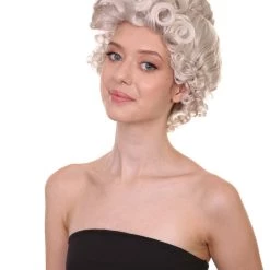 HPO Women's Mrs Claus Womens Wig | TV/Movie Short Blonde Fancy Cosplay Halloween Wig | Premium Breathable Capless Cap