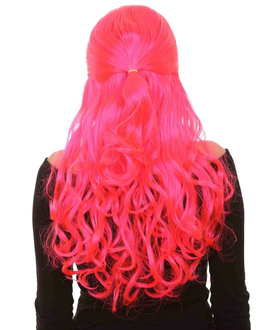 HPO Women Long Curly Deep Pink Wig | Premium Breathable Capless Cap 4 HPO Women Long Curly Deep Pink Wig | Premium Breathable Capless Cap
