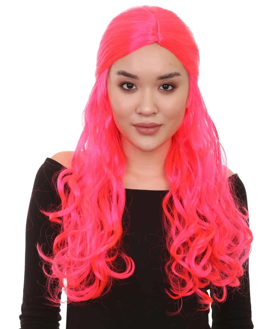 HPO Women Long Curly Deep Pink Wig | Premium Breathable Capless Cap 1 HPO Women Long Curly Deep Pink Wig | Premium Breathable Capless Cap