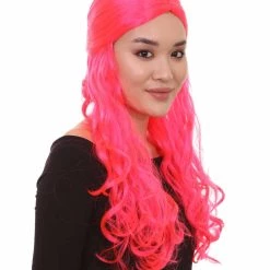 HPO Women Long Curly Deep Pink Wig | Premium Breathable Capless Cap 14 HPO Women Long Curly Deep Pink Wig | Premium Breathable Capless Cap