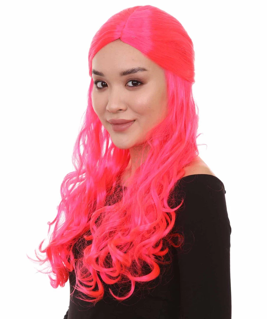 HPO Women Long Curly Deep Pink Wig | Premium Breathable Capless Cap 2 HPO Women Long Curly Deep Pink Wig | Premium Breathable Capless Cap