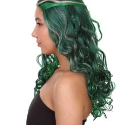 HPO Zombie Womens Wig | Green Sexy Cosplay Party Halloween Wig | Premium Breathable Capless Cap 11 HPO Zombie Womens Wig | Green Sexy Cosplay Party Halloween Wig | Premium Breathable Capless Cap
