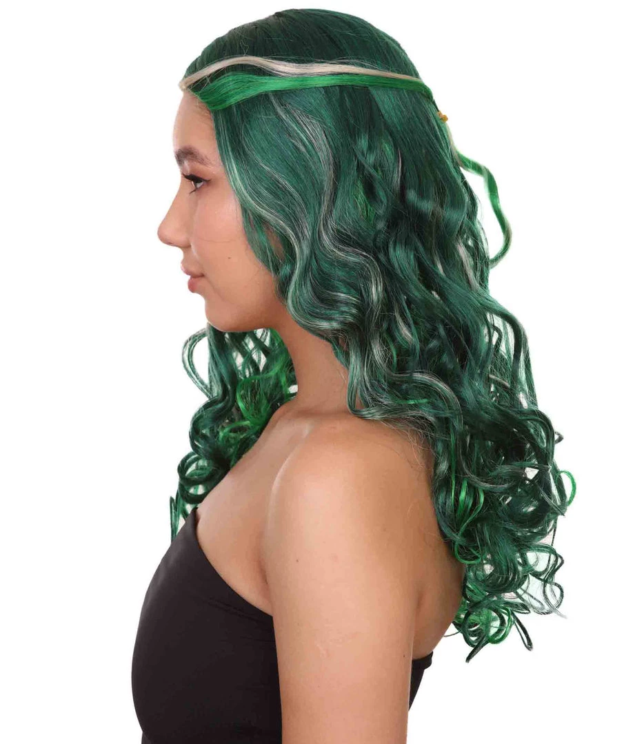 HPO Zombie Womens Wig | Green Sexy Cosplay Party Halloween Wig | Premium Breathable Capless Cap 3 HPO Zombie Womens Wig | Green Sexy Cosplay Party Halloween Wig | Premium Breathable Capless Cap