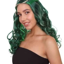 HPO Zombie Womens Wig | Green Sexy Cosplay Party Halloween Wig | Premium Breathable Capless Cap