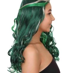 HPO Zombie Womens Wig | Green Sexy Cosplay Party Halloween Wig | Premium Breathable Capless Cap 13 HPO Zombie Womens Wig | Green Sexy Cosplay Party Halloween Wig | Premium Breathable Capless Cap