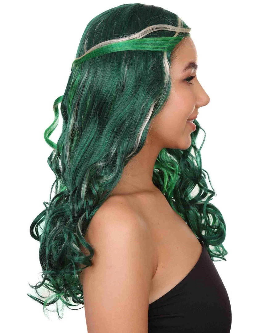 HPO Zombie Womens Wig | Green Sexy Cosplay Party Halloween Wig | Premium Breathable Capless Cap 5 HPO Zombie Womens Wig | Green Sexy Cosplay Party Halloween Wig | Premium Breathable Capless Cap