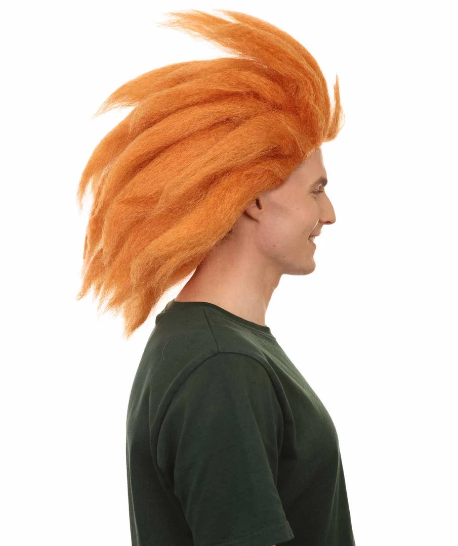 Adult Men's 18" Inch Long Halloween Cosplay Spiked Monster Fighter Costume Orange Wig, Synthetic Soft Fiber Hair, Perfect For Your Next Video Game Anime Convention | HPO 6 Adult Men's 18" Inch Long Halloween Cosplay Spiked Monster Fighter Costume Orange Wig, Synthetic Soft Fiber Hair, Perfect For Your Next Video Game Anime Convention | HPO