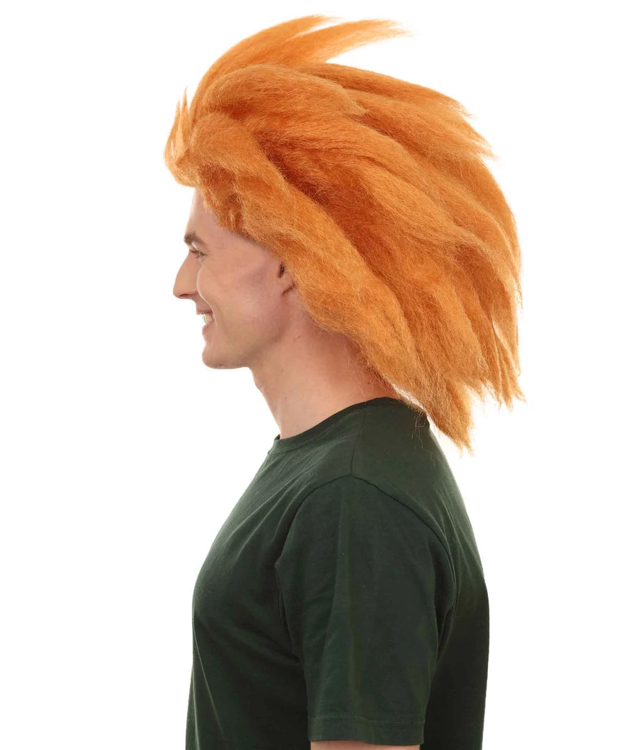 Adult Men's 18" Inch Long Halloween Cosplay Spiked Monster Fighter Costume Orange Wig, Synthetic Soft Fiber Hair, Perfect For Your Next Video Game Anime Convention | HPO 4 Adult Men's 18" Inch Long Halloween Cosplay Spiked Monster Fighter Costume Orange Wig, Synthetic Soft Fiber Hair, Perfect For Your Next Video Game Anime Convention | HPO
