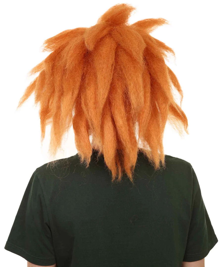 Adult Men's 18" Inch Long Halloween Cosplay Spiked Monster Fighter Costume Orange Wig, Synthetic Soft Fiber Hair, Perfect For Your Next Video Game Anime Convention | HPO 5 Adult Men's 18" Inch Long Halloween Cosplay Spiked Monster Fighter Costume Orange Wig, Synthetic Soft Fiber Hair, Perfect For Your Next Video Game Anime Convention | HPO