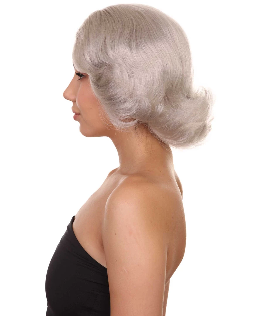 HPO Women's 20s Glitz And Glamour Wig | Grey Halloween Wig | Premium Breathable Capless Cap 3 HPO Women's 20s Glitz And Glamour Wig | Grey Halloween Wig | Premium Breathable Capless Cap
