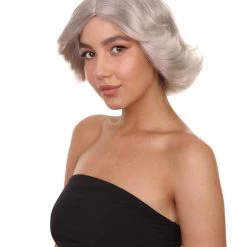 HPO Women's 20s Glitz And Glamour Wig | Grey Halloween Wig | Premium Breathable Capless Cap