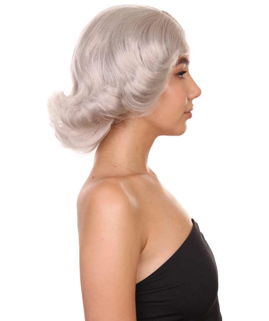HPO Women's 20s Glitz And Glamour Wig | Grey Halloween Wig | Premium Breathable Capless Cap 5 HPO Women's 20s Glitz And Glamour Wig | Grey Halloween Wig | Premium Breathable Capless Cap