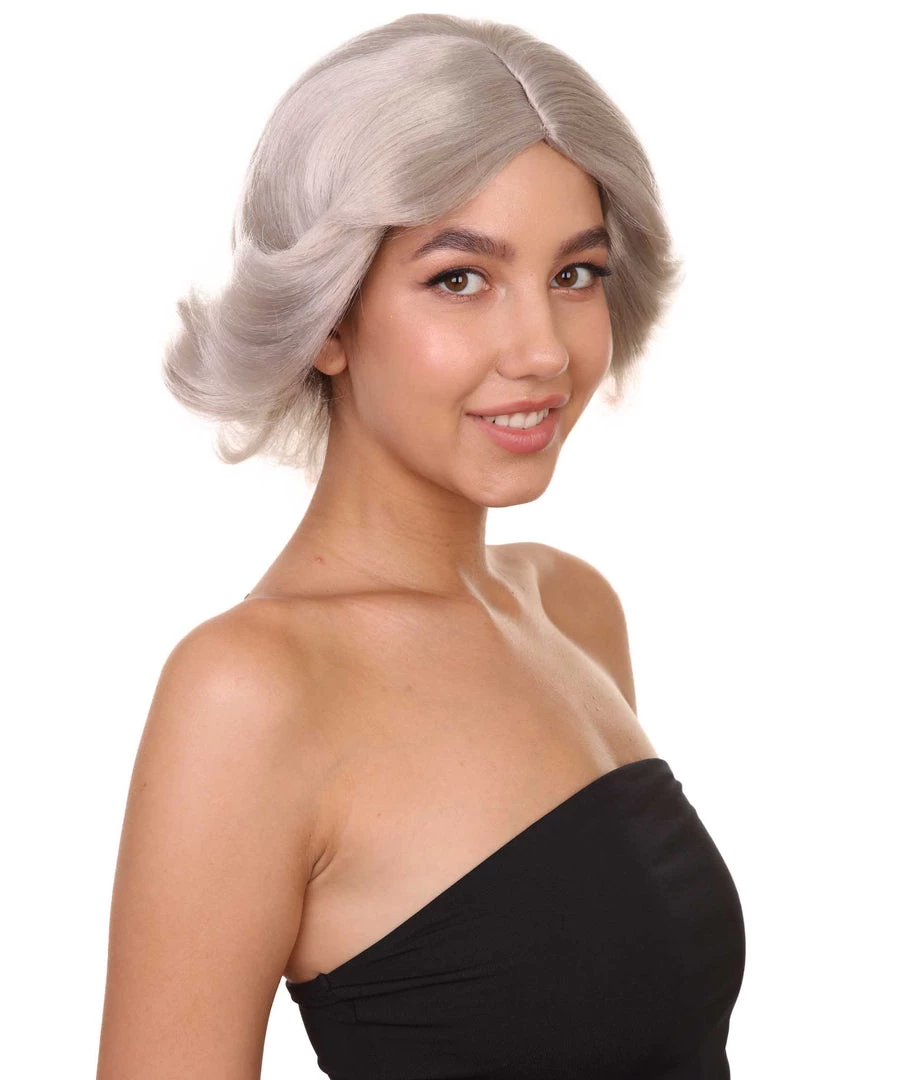 HPO Women's 20s Glitz And Glamour Wig | Grey Halloween Wig | Premium Breathable Capless Cap 6 HPO Women's 20s Glitz And Glamour Wig | Grey Halloween Wig | Premium Breathable Capless Cap