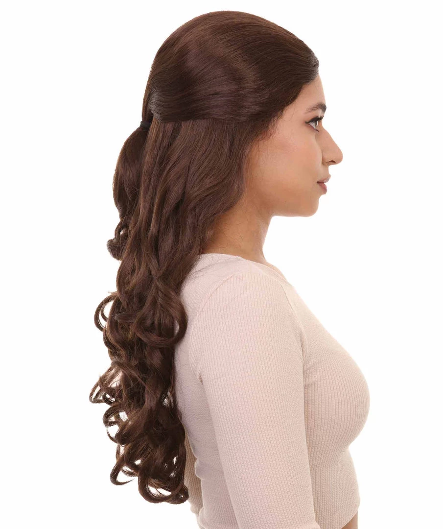 HPO Adults Women's Long Wavy Wigs | Dark Brown Coaplay Wigs | Premium Breathable Capless Cap 5 HPO Adults Women's Long Wavy Wigs | Dark Brown Coaplay Wigs | Premium Breathable Capless Cap