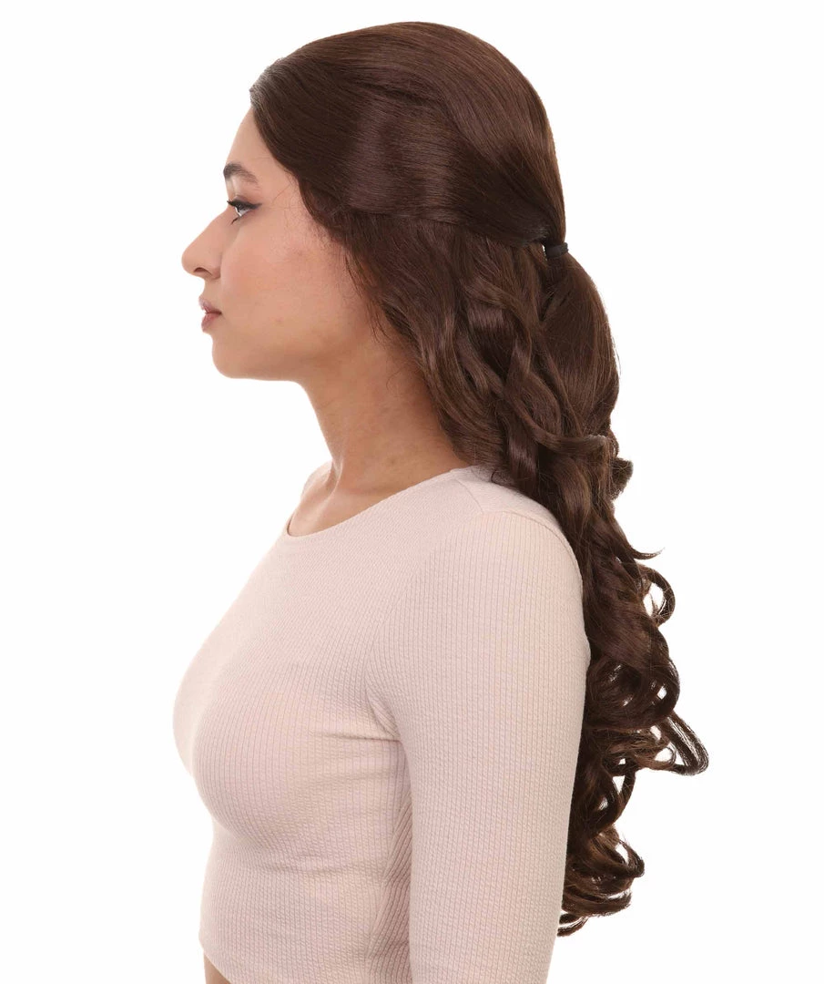 HPO Adults Women's Long Wavy Wigs | Dark Brown Coaplay Wigs | Premium Breathable Capless Cap 3 HPO Adults Women's Long Wavy Wigs | Dark Brown Coaplay Wigs | Premium Breathable Capless Cap