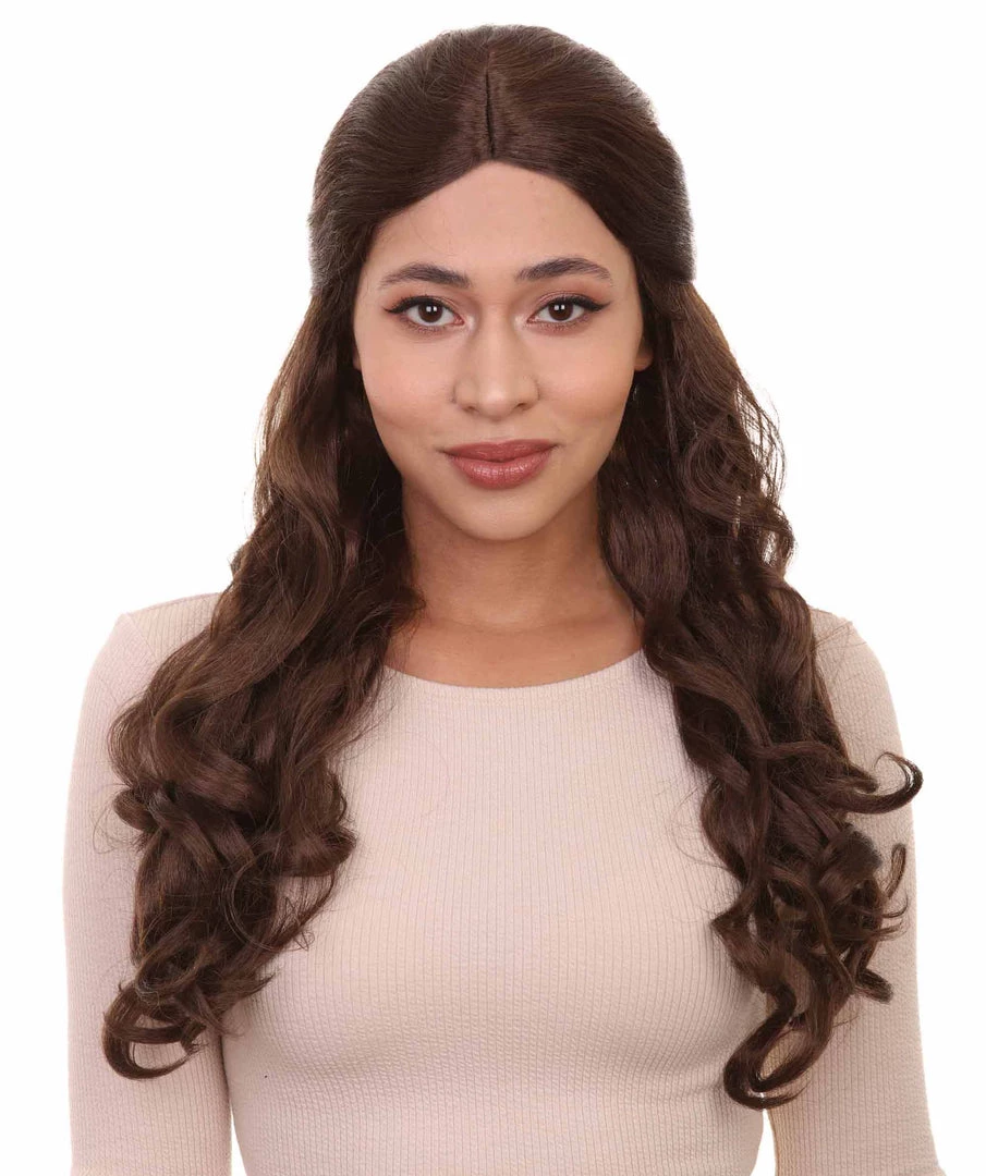 HPO Adults Women's Long Wavy Wigs | Dark Brown Coaplay Wigs | Premium Breathable Capless Cap 1 HPO Adults Women's Long Wavy Wigs | Dark Brown Coaplay Wigs | Premium Breathable Capless Cap