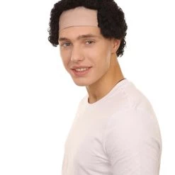 HPO Curly Bald Mens Wig | Cosplay Halloween Wig | Premium Breathable Capless Cap Men's