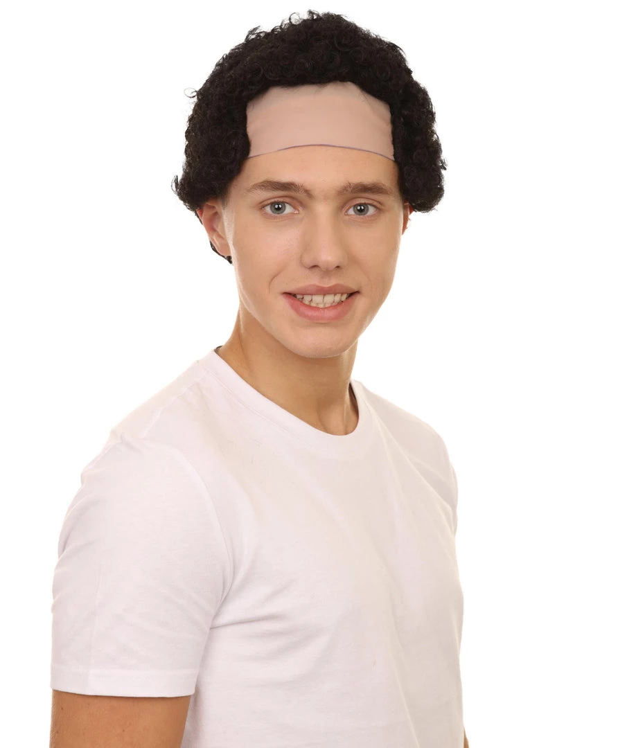 HPO Curly Bald Mens Wig | Cosplay Halloween Wig | Premium Breathable Capless Cap Men's 7 HPO Curly Bald Mens Wig | Cosplay Halloween Wig | Premium Breathable Capless Cap Men's