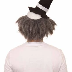 HPO Men's Horror Clown Mens Wig With Hat | Grey Ghost Wig 11 HPO Men's Horror Clown Mens Wig With Hat | Grey Ghost Wig