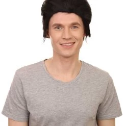 HPO Vampire Mens Wig | Black Celebrity Cosplay Halloween Wig | Premium Breathable Capless Cap