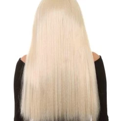 HPO Long Straight Cosplay Black Womens Wig | Horror Ghostly Halloween Wig | Premium Breathable Capless Cap Women's