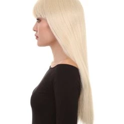 HPO Long Straight Cosplay Black Womens Wig | Horror Ghostly Halloween Wig | Premium Breathable Capless Cap Women's