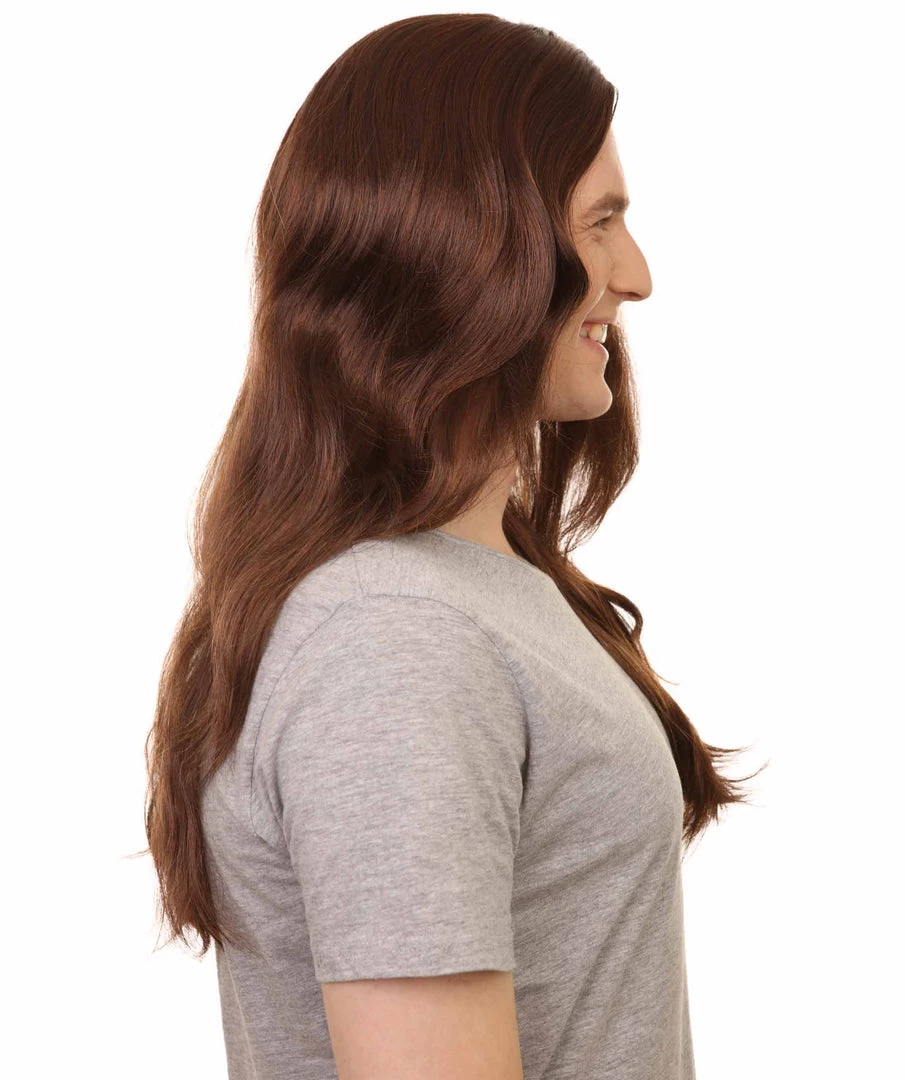 HPO 80's Rocker Mens Wig | Historical Brown Cosplay Halloween Wig | Premium Breathable Capless Cap Men's 5 HPO 80's Rocker Mens Wig | Historical Brown Cosplay Halloween Wig | Premium Breathable Capless Cap Men's