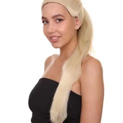 HPO Snger Womens Wig | Blond Pop Star One Side Ponytail Celebrity Wig | Premium Breathable Capless Cap 38 HPO Snger Womens Wig | Blond Pop Star One Side Ponytail Celebrity Wig | Premium Breathable Capless Cap