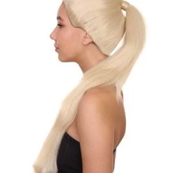 HPO Snger Womens Wig | Blond Pop Star One Side Ponytail Celebrity Wig | Premium Breathable Capless Cap 39 HPO Snger Womens Wig | Blond Pop Star One Side Ponytail Celebrity Wig | Premium Breathable Capless Cap
