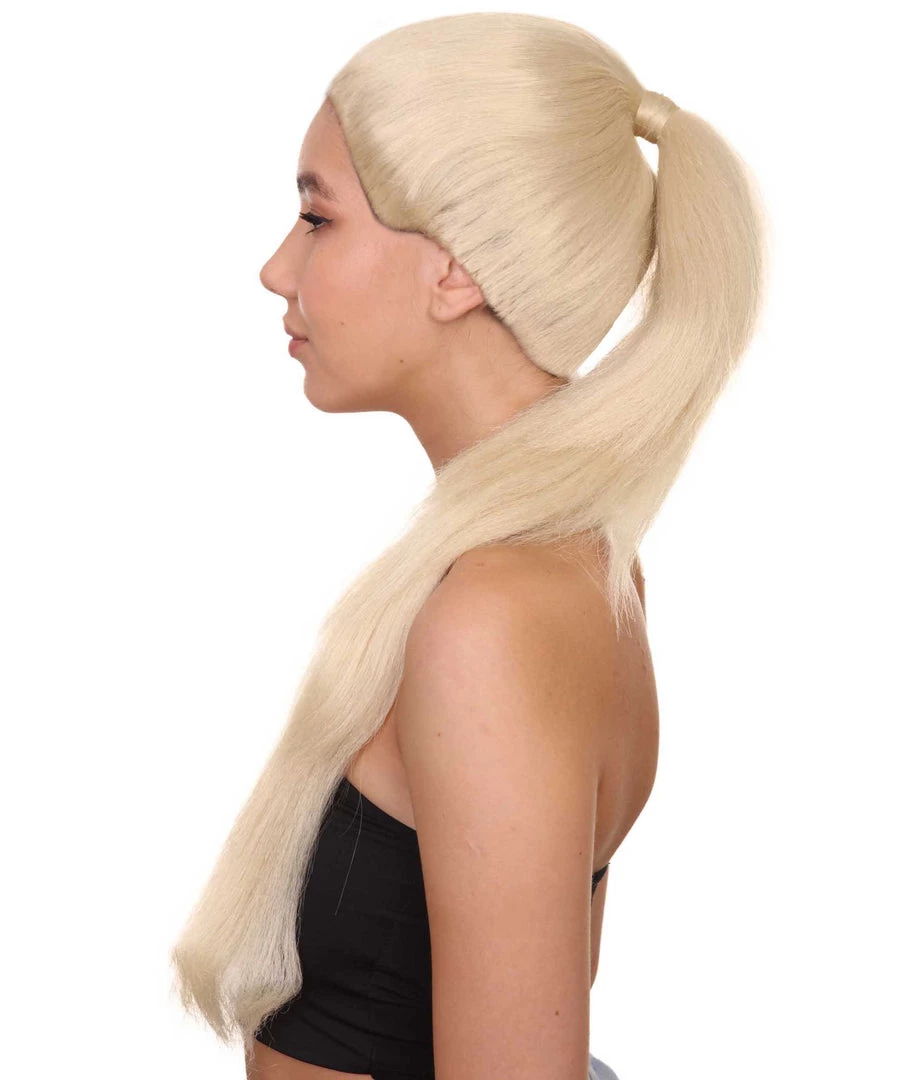 HPO Snger Womens Wig | Blond Pop Star One Side Ponytail Celebrity Wig | Premium Breathable Capless Cap 17 HPO Snger Womens Wig | Blond Pop Star One Side Ponytail Celebrity Wig | Premium Breathable Capless Cap