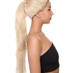 HPO Snger Womens Wig | Blond Pop Star One Side Ponytail Celebrity Wig | Premium Breathable Capless Cap 41 HPO Snger Womens Wig | Blond Pop Star One Side Ponytail Celebrity Wig | Premium Breathable Capless Cap