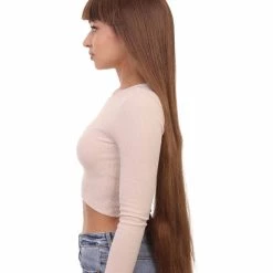 HPO Women Extra Long Straight Cosplay Brown Wig | Premium Breathable Capless Cap 15 HPO Women Extra Long Straight Cosplay Brown Wig | Premium Breathable Capless Cap