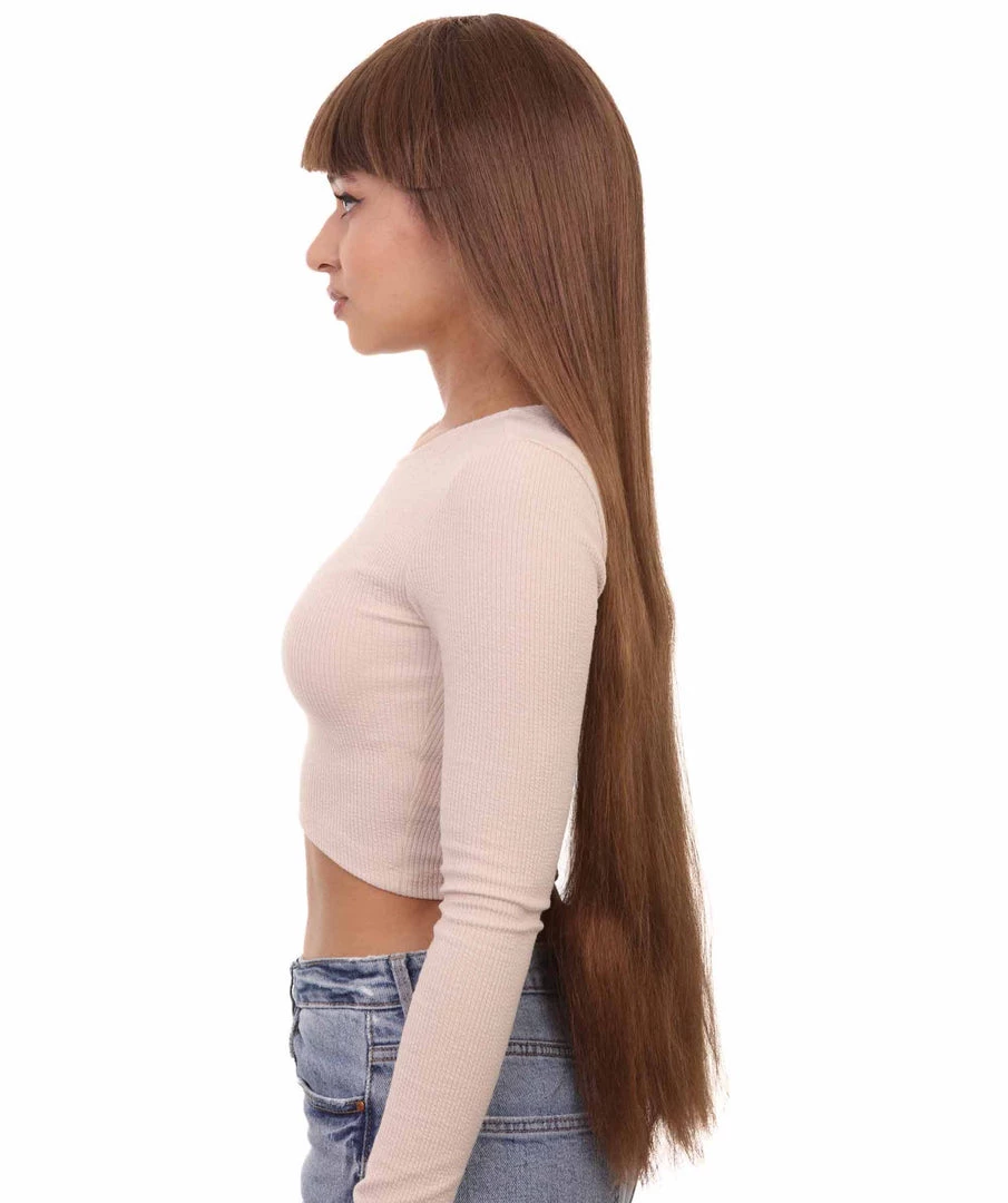 HPO Women Extra Long Straight Cosplay Brown Wig | Premium Breathable Capless Cap 3 HPO Women Extra Long Straight Cosplay Brown Wig | Premium Breathable Capless Cap