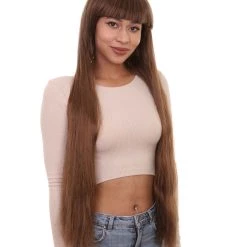 HPO Women Extra Long Straight Cosplay Brown Wig | Premium Breathable Capless Cap 17 HPO Women Extra Long Straight Cosplay Brown Wig | Premium Breathable Capless Cap