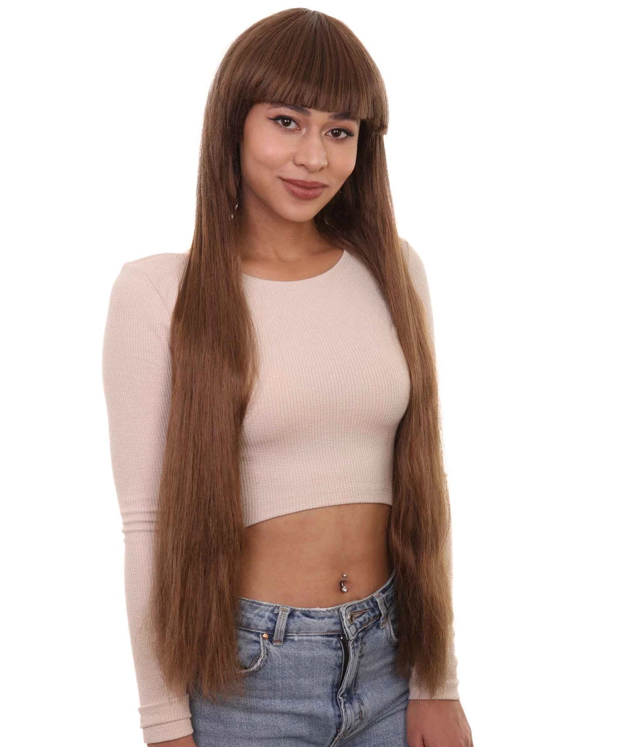 HPO Women Extra Long Straight Cosplay Brown Wig | Premium Breathable Capless Cap 5 HPO Women Extra Long Straight Cosplay Brown Wig | Premium Breathable Capless Cap