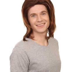 HPO Men's Men Fancy Brown Wig | Cosplay Halloween Wig | Premium Breathable Capless Cap