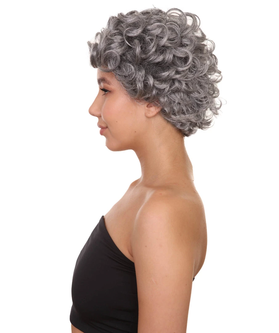 HPO Womens Old Grandma Wig | Character Play Cosplay Halloween Wig | Premium Breathable Capless Cap 3 HPO Womens Old Grandma Wig | Character Play Cosplay Halloween Wig | Premium Breathable Capless Cap