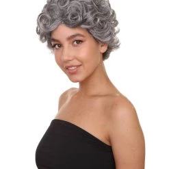 HPO Womens Old Grandma Wig | Character Play Cosplay Halloween Wig | Premium Breathable Capless Cap