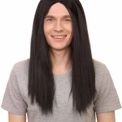 HPO Men's Sword Womens Wig | Black Long Wig | Premium Breathable Capless Cap