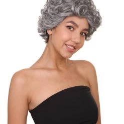 HPO Womens Old Grandma Wig | Character Play Cosplay Halloween Wig | Premium Breathable Capless Cap 14 HPO Womens Old Grandma Wig | Character Play Cosplay Halloween Wig | Premium Breathable Capless Cap